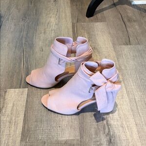JustFab Blush Peep-Toe Heeled Boots, new